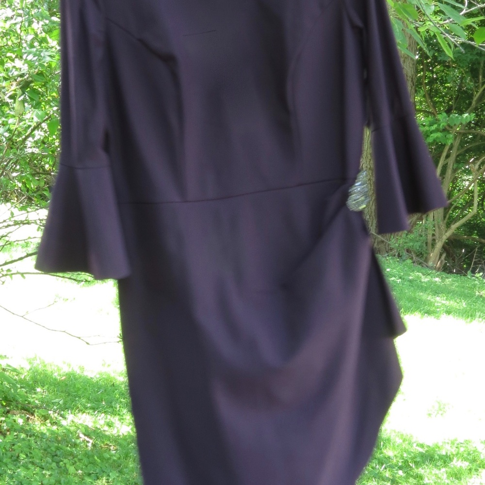 Alex Evenings Aubergine Stretch, Draped with Jewel